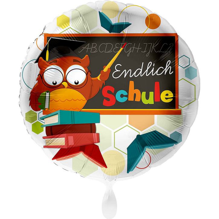 Folienballon Eule Endlich Schule